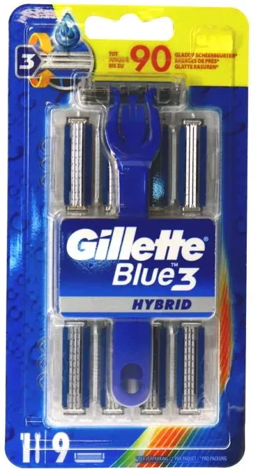 Gillette Rasierer Blue 3 + Klingen, 9er Pack