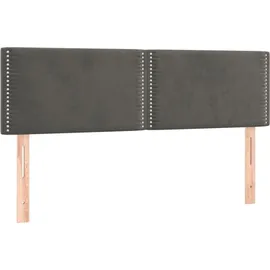 vidaXL Boxspringbett mit Matratze Dunkelgrau 140x200 cm Samt