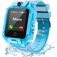 LiveGo Kinder Smartwatch 4G, Wasserdichtes und Sicheres Smartwatch-Telefon mit 360° Drehbarem, GPS-Tracker, Anruf-SOS-Kamera WiFi, 3-12 Jährige Schüler Geburtstagsgeschenk (T10 Blau)