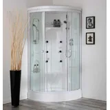 Kiamami Valentina Dampfdusche mit Hydromassage 90x90cm, viertelkreisförmig Vesuvio