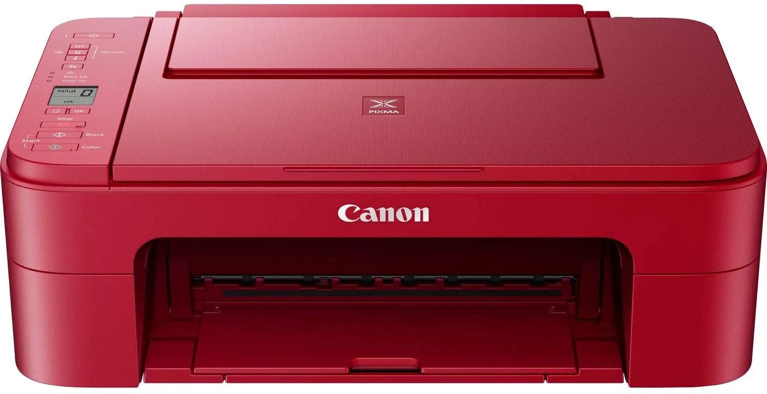 Canon PIXMA TS3352 Farbtintenstrahl-Multifunktionsgerät (Drucken, Scannen, Kopieren, 3, 8 cm LCD Anzeige, WLAN, Print App, 4.800 x 1.200 Dpi) rot, 3771C046