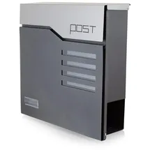 BITUXX Design Briefkasten Wandbriefkasten Postkasten Anthrazit Graphit Optik und Edelstahl Klappe