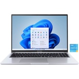 Asus Business-Notebook »Vivobook 16" Laptop, IPS Display, 8/16 GB RAM, Windows 11 Home«, 40,6 cm, / 16 Zoll, Intel, Pentium Gold, UHD Graphics, 512 GB SSD, silberfarben