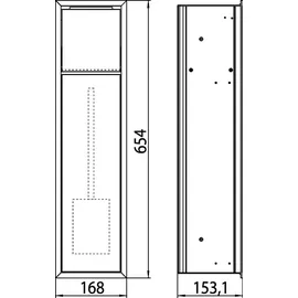 EMCO Asis 150 WC-Modul 654 x 168 cm Chrom/Optiwhite