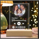 Personalisiert Spotify Nachtlicht mit Foto Musik, LED Arcyl Glas Nachtlampe Raumdekoration Foto Geschenk für Paare Familie Freund Geburtstag Weihnacht Valentinstag