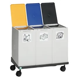 Proregal Systemrollwagen für Abfall- und Wertstoffsammelsystem | HxBxT 11x101/141x41,5cm | Anthrazit