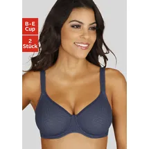 PETITE FLEUR T-Shirt-BH PETITE FLEUR, Damen, Gr. 100, Cup B, blau (marine, toffee), Spitze, Obermaterial: 86% Polyamid, 14% Elasthan, BHs T-Shirt-BH, mit Bügel und grafischer Spitze, Basic Dessous