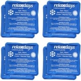 Relaxdays Kühlpads, 8er Set, Kalt-Warm-Kompressen, 11 x 11 cm, Erste Hilfe, Wiederverwendbare Gelkühlkompressen, blau