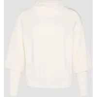 S.Oliver Loose Sweatshirt aus Scuba mit überschnittenen Schultern, Ecru 44