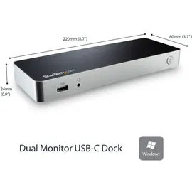 Startech StarTech.com Dual Monitor USB-C Docking Station for Windows - MST - 60W Power Delivery - 4K - HDMI DVI Adapters - Dockingstation für Zwei Monitore mit 60 W für Laptops USB C auf
