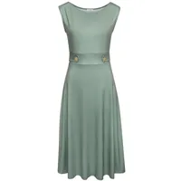 LASCANA Midikleid Unifarben Grün 36