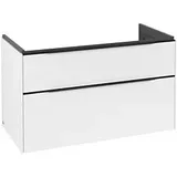 Villeroy & Boch Subway 3.0 Waschtisch-Unterschrank C570L1VF 97,3x57,6x47,8cm, mit LED/Griff Volcano black, pure white