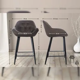CLP 2er Set Barhocker Gibson Tresenstuhl Mit Fußstütze - 2 x Tresenhocker Gepolstert