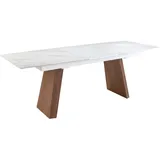 ac angel cerda Angel Cerdá Ausziehbarer Esstisch ovales Fass Porzellanmarmor aus Walnuss 1134