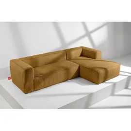Konsimo Eckcouch Stoff 2-Sitzer Gelb
