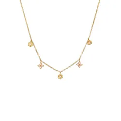 Elli Kids Kristalle Blüte Blume 925 Sterling Silber goldfarben Damen 