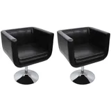 vidaXL 2 x Lounge Sessel Drehstuhl Cocktailsessel Schwarz