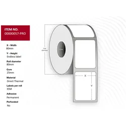 Capture Label 80mm Width x 88mm Outer diameter - Core