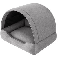 Bjird Hundehütte Tierhaus für Hunde und Katzen, kratzfeste Hundehöhle und Hundebett in einem, made in EU grau 60x47