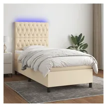 vidaXL Boxspringbett 90 x 200 cm Creme