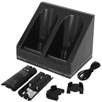 OSTENT Ladegerät Dock Station + 2 Batterie Packs Kompatibel für Nintendo Wii Remote Controller Farbe Schwarz