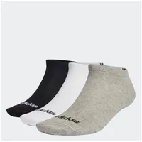 Adidas Thin Linear Low-Cut Socken 3 Paar Medium Grey Heather / White / Black 46-48