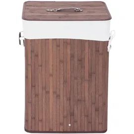 Mendler Wäschekorb HWC-C21, Laundry Wäschebox Wäschesammler Wäschebehälter Wäschetonne, Bambus 61x43x32cm 70l ~ braun