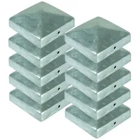 Buri - 10x Pfostenkappe Pyramide 71x71 Mm Zaunkappe Zierkappe Pfahl Kappe feuerverzinkt