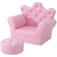 Homcom Kindersessel mit Hocker rosa