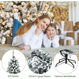 Costway Künstlicher Weihnachtsbaum mit Warmweißen Led-Leuchten 180cm