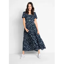 bonprix Maxikleid Allover-Muster Blau 52