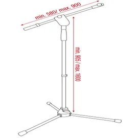 Showgear Microphone Stand - Ergo 1 905-1600mm
