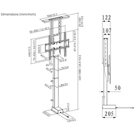 My Wall HP63AL TV-Lift-Halterung für Google Home, Höhenverstellbar, Motorisiert, Mit Fernbedienung 81,3 cm (32) - - (55\ )
