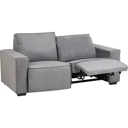 Sofa elektrisch verstellbar 3-Sitzer NUKARI Stoff Grau