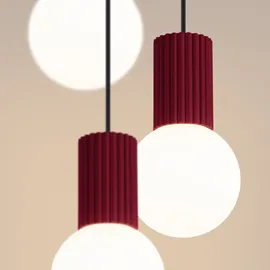 Sollux Lighting HALO 3-flg. 30 cm kugelförmig/burgunderrot