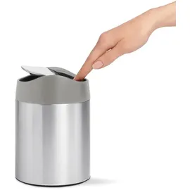 simplehuman Mini-Abfalleimer 1,5 l Silber