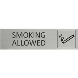 CombiCraft Aluminium Türschild Smoking Allowed 165x45mm mit 3M-Tape
