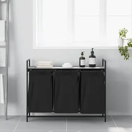vidaXL Wäschekorb 3 Fächer mit Ablage Grau Sonoma