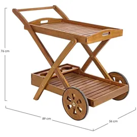 BIZZOTTO Servierwagen aus Akazienholz 89x56x76 Noemi - Braun