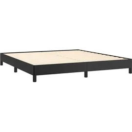 vidaXL Boxspringbett mit Matratze Schwarz 180x200 cm Kunstleder