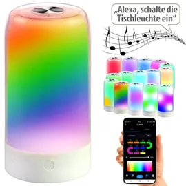 Luminea Home Control Smarte Stimmungsleuchte mit RGB-IC-LEDs, 15 Modi, WLAN, App, weiß
