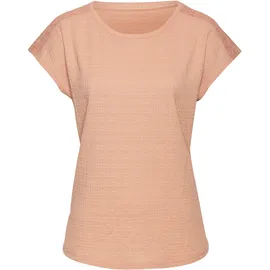 VIVANCE Kurzarmshirt mit dekorativem Häkeleinsatz Orange 32/34