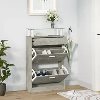 VidaXL Schuhschrank Betongrau 63x24x104 cm Holzwerkstoff