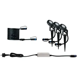 Paulmann - Plug & Shine 3 LED Garten Leuchte Sting IP67 Anthracite - cm - 29 cm