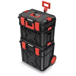PROSPERPLAST Werkzeugkiste »Set X Block«, BxHxT: 546 x 970 x 380 mm, wasser- und staubdicht - schwarz
