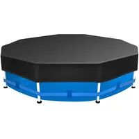 Sekey Poolabdeckung Rund 244cm für Metallrahmenpools, 420D Reißfest Oxford