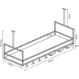 [en.casa] Weinregal, mit Glashalterung Borejle 100x30x65 cm Schwarz/Walnussoptik