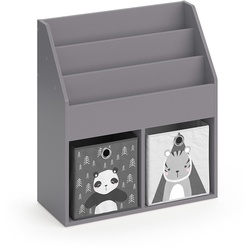 Vicco Kinderregal Bücherregal Aufbewahrungsregal Luigi Grau Ablage Faltbox