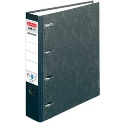 herlitz Wolkenmarmor-Papier Doppelordner schwarz Karton 7,0 cm