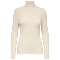 Only Strickpullover Slim Fit Rollkragen Strickpullover ONLKAROL Longsleeve (1-tlg) 3704 in Creme beige L (40)